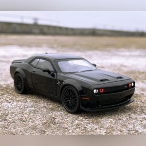 Diecast 1:32 Dodge Challenger BLACK hellcat red eye car doors, trunk and…
